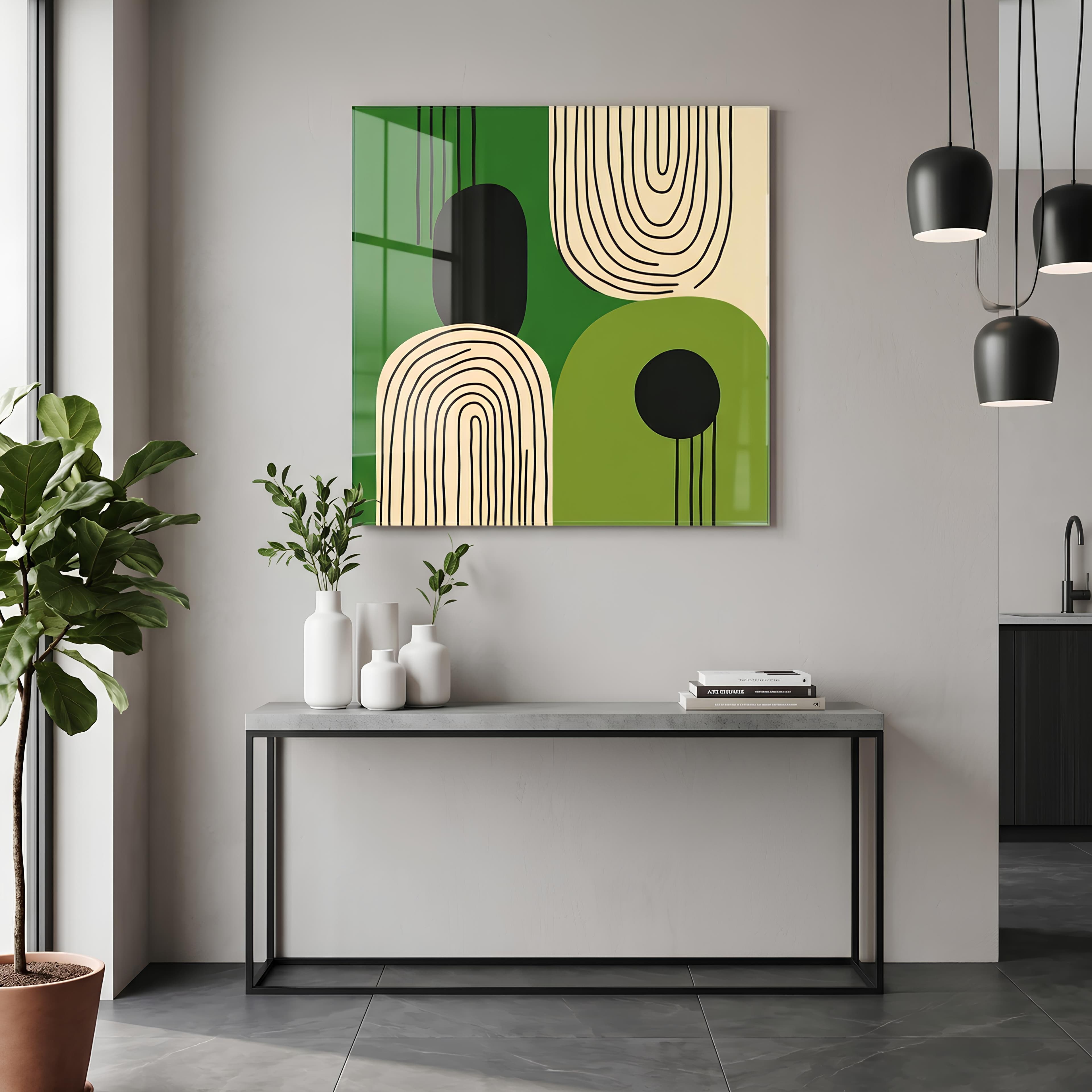 Abstract Boho Geometric Glass Wall Decor | Zaanvo